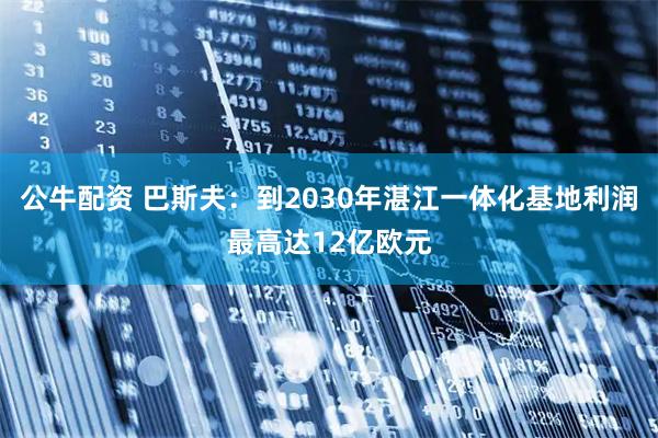 公牛配资 巴斯夫：到2030年湛江一体化基地利润最高达12亿欧元